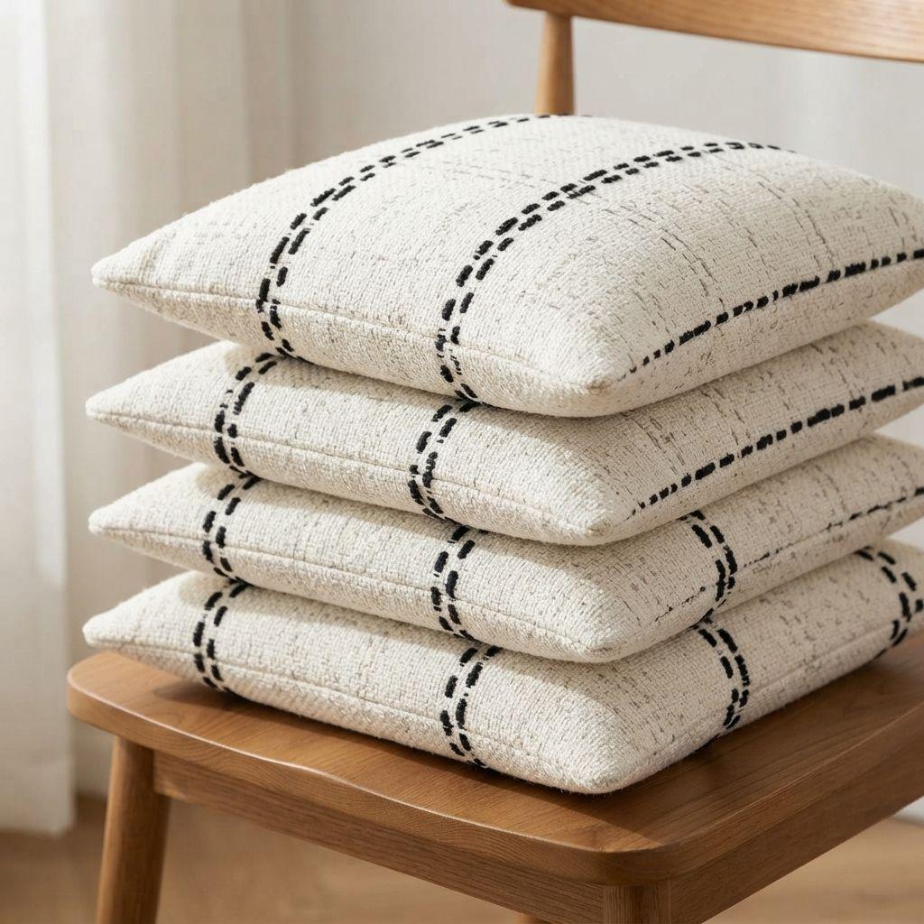 Fundas Decorativa Para Cojin Estilo Etnico Blanco 4 Unidades 805 Elegante-7