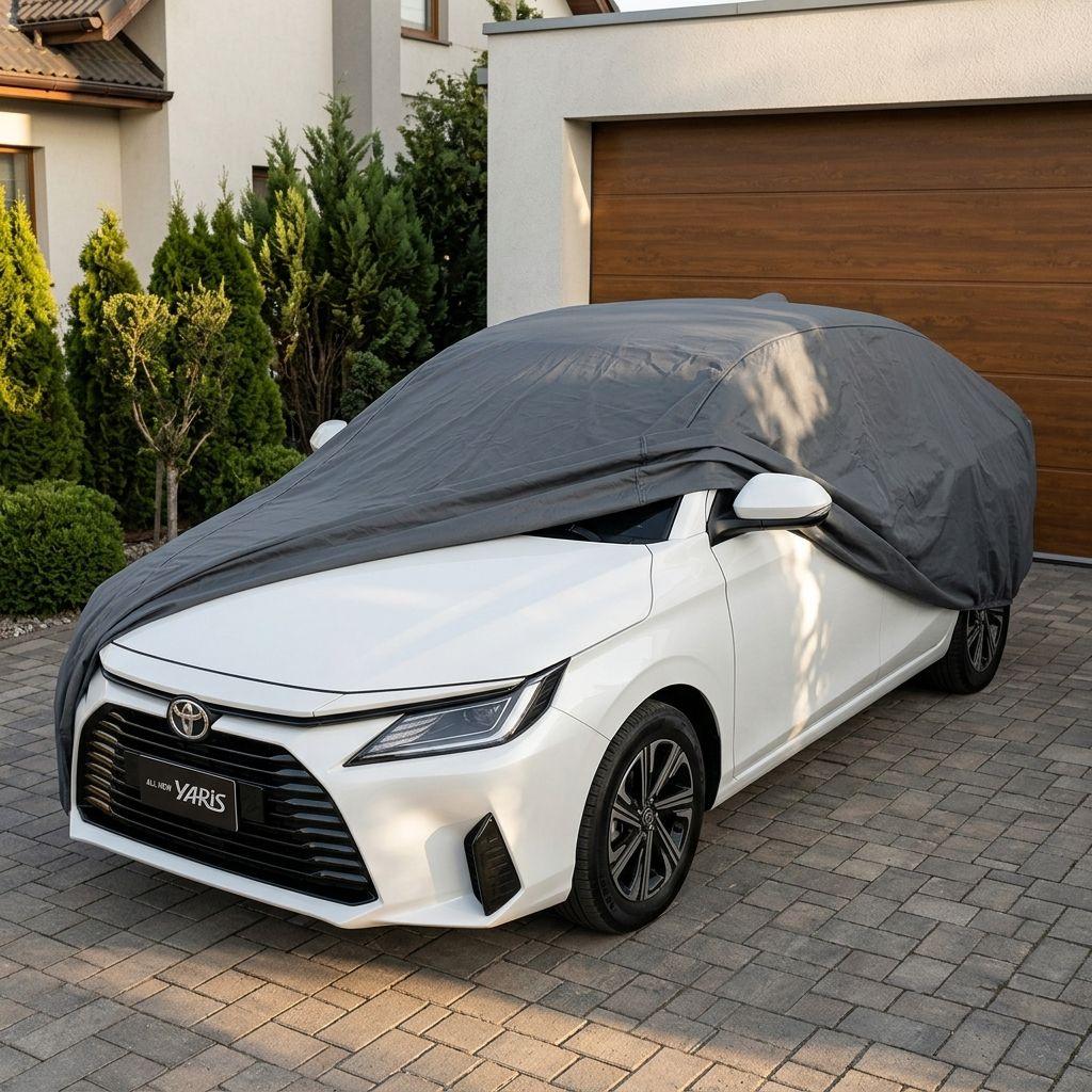 Funda Cubre Auto Gris Plomo Protectora  Calidad - Yaris Sedan-4