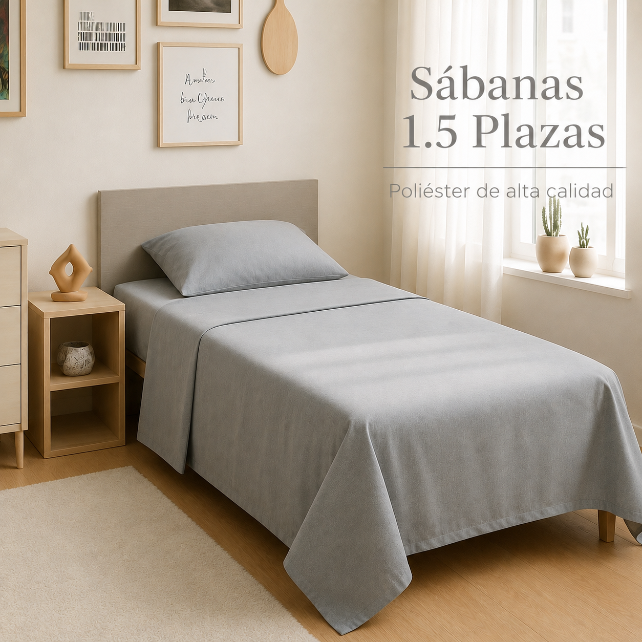 Sabanas 1.5 Plaza Polialgodon Alta Calidad 804-1