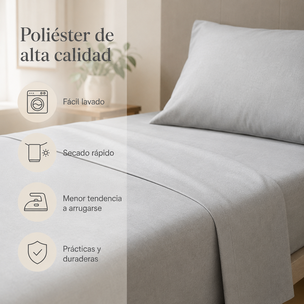 Sabanas 1.5 Plaza Polialgodon Alta Calidad 804-6