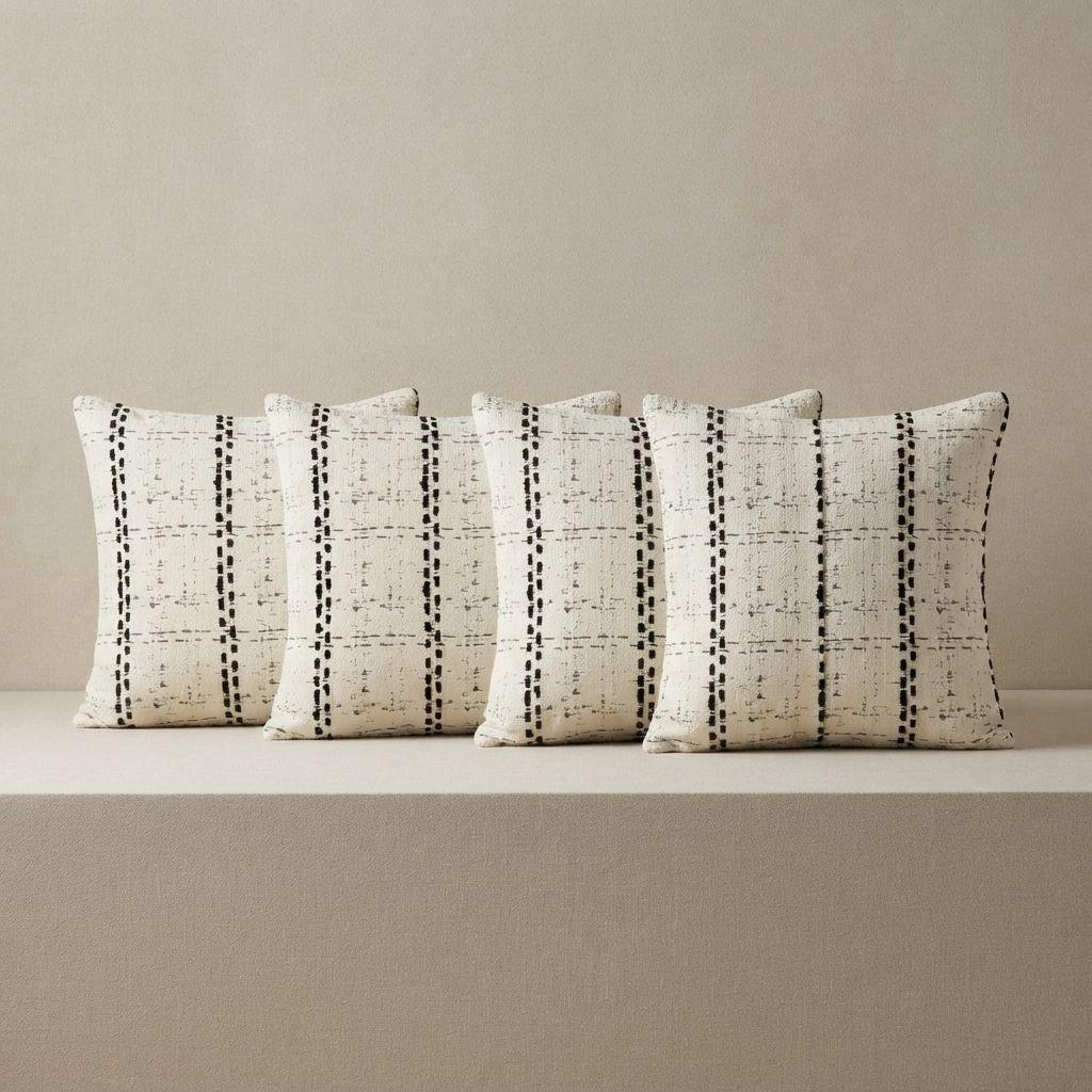 Fundas Decorativa Para Cojin Estilo Etnico Blanco 4 Unidades 805 Diseño Moderno-6