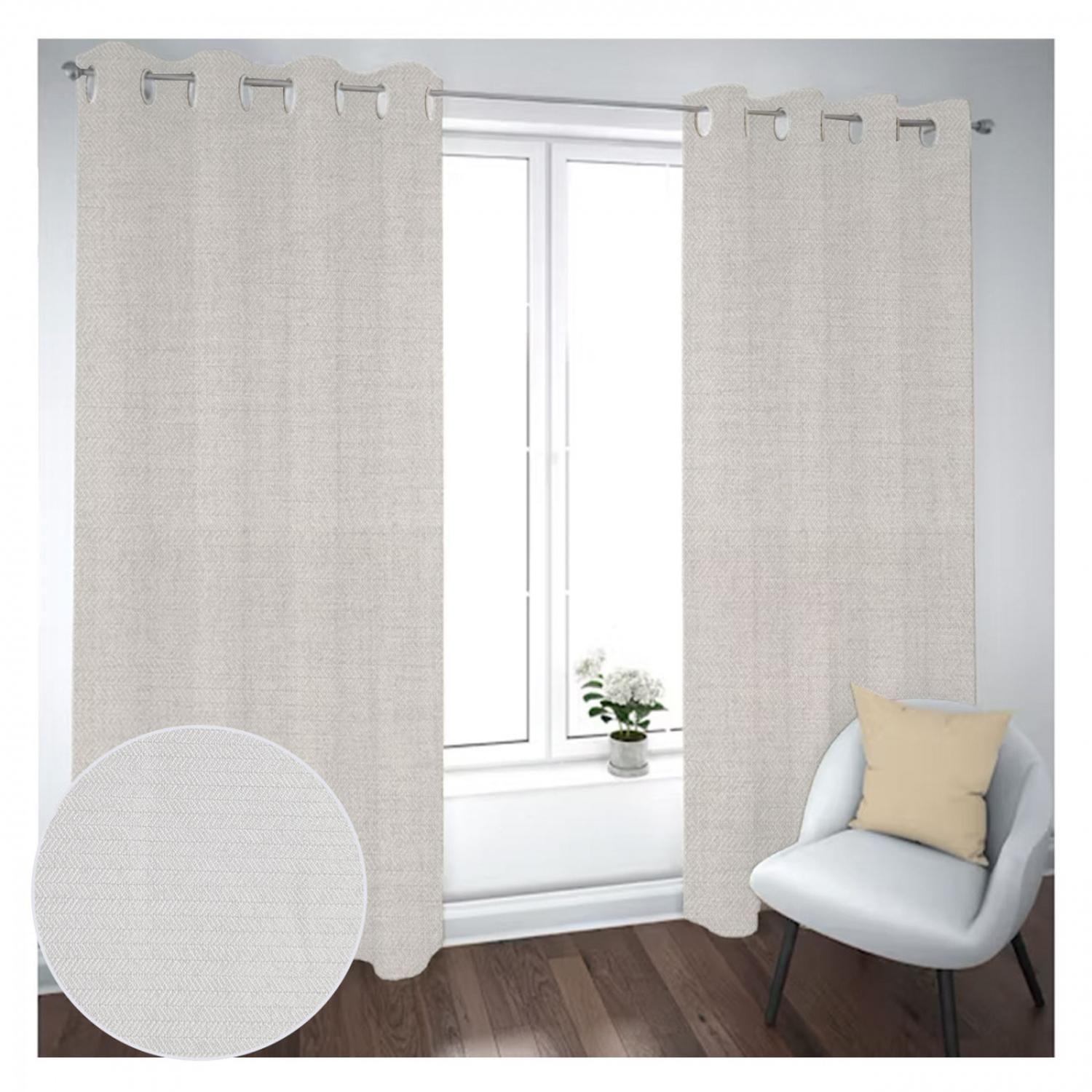 Cortina Black Out 2 Paños Decorativa Color Gris N°70 (140X225)-1