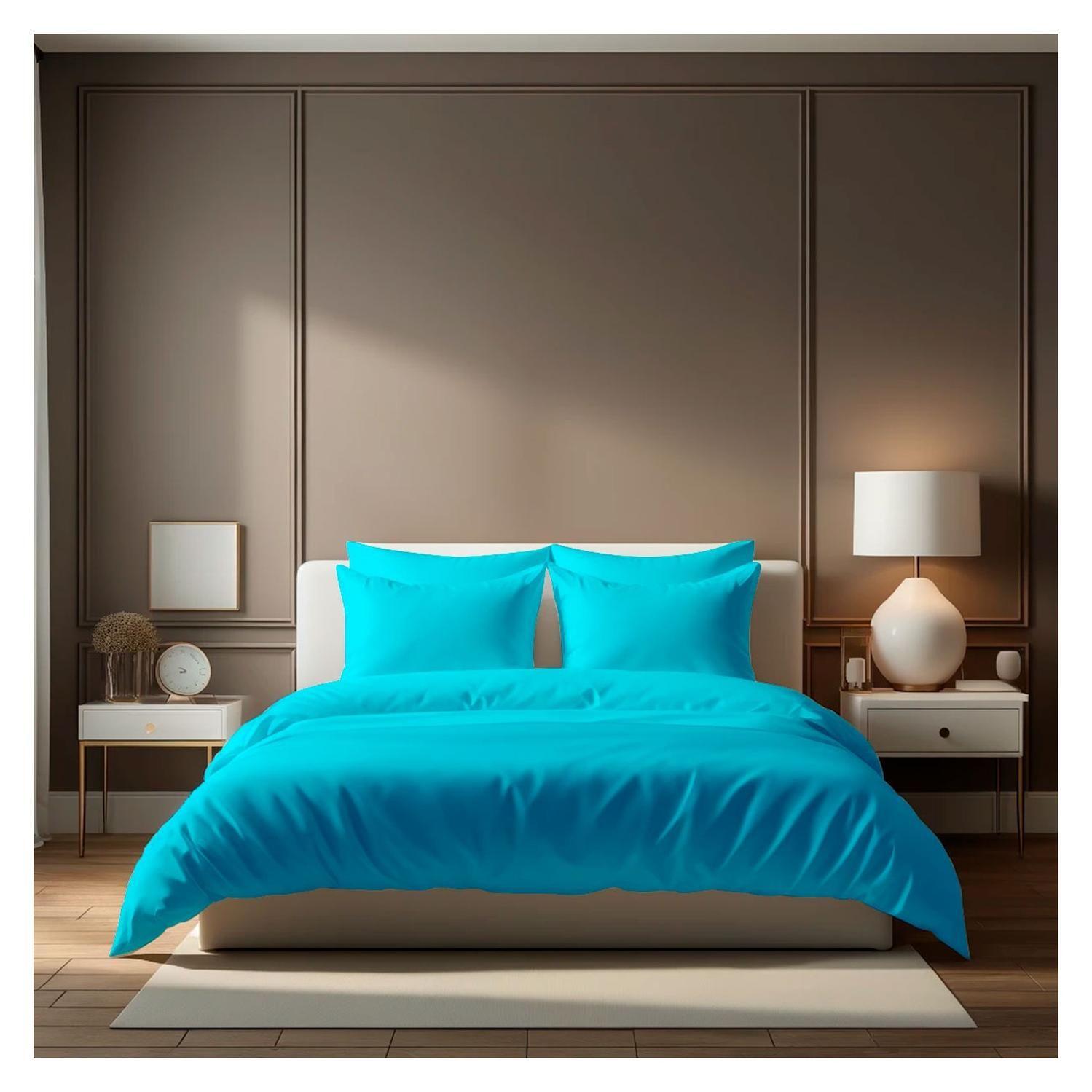 Sábanas 3000 Hilos 2.0 plazas Diseño Americano Turquesa-1