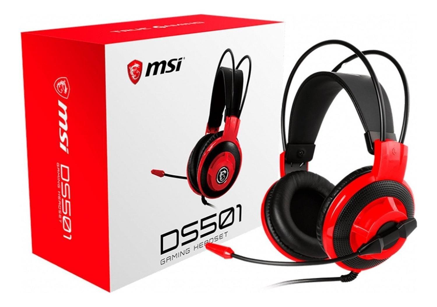 Audífonos Gamer Msi Gaming Gear Ds501 Red/black 3.5mm-3