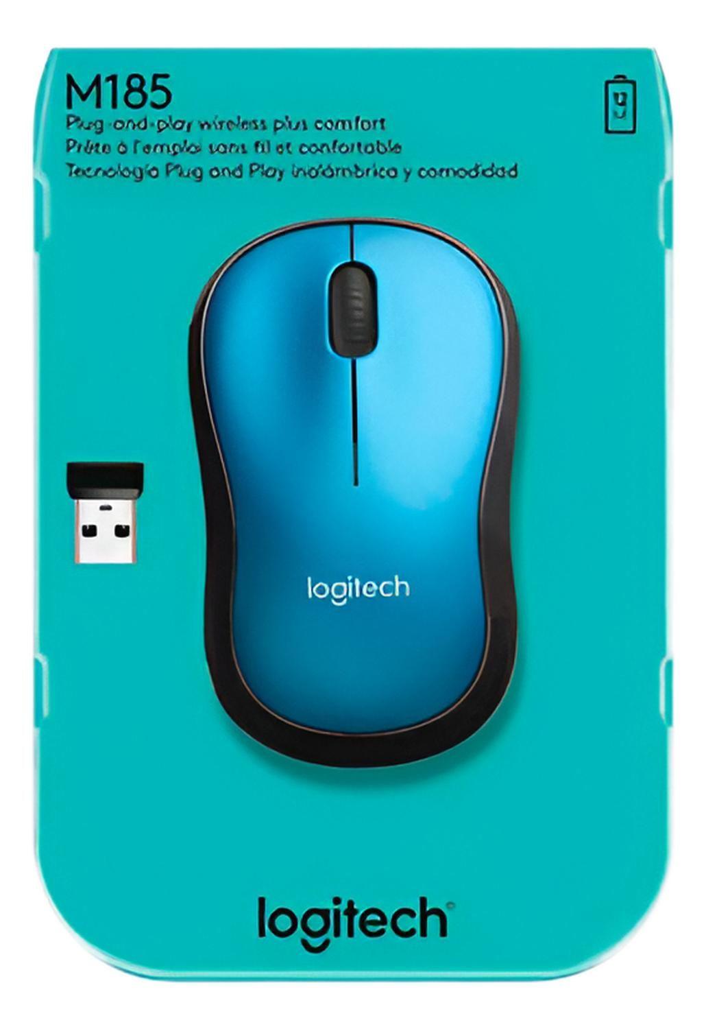 Mouse Logitech M185 Inalambrico Blue Color Azul-3