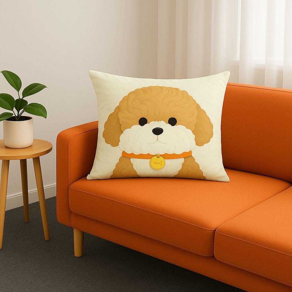 Funda Cojín Decorativa | 45x45 Cachorro Marrón Acogedora - 779-2