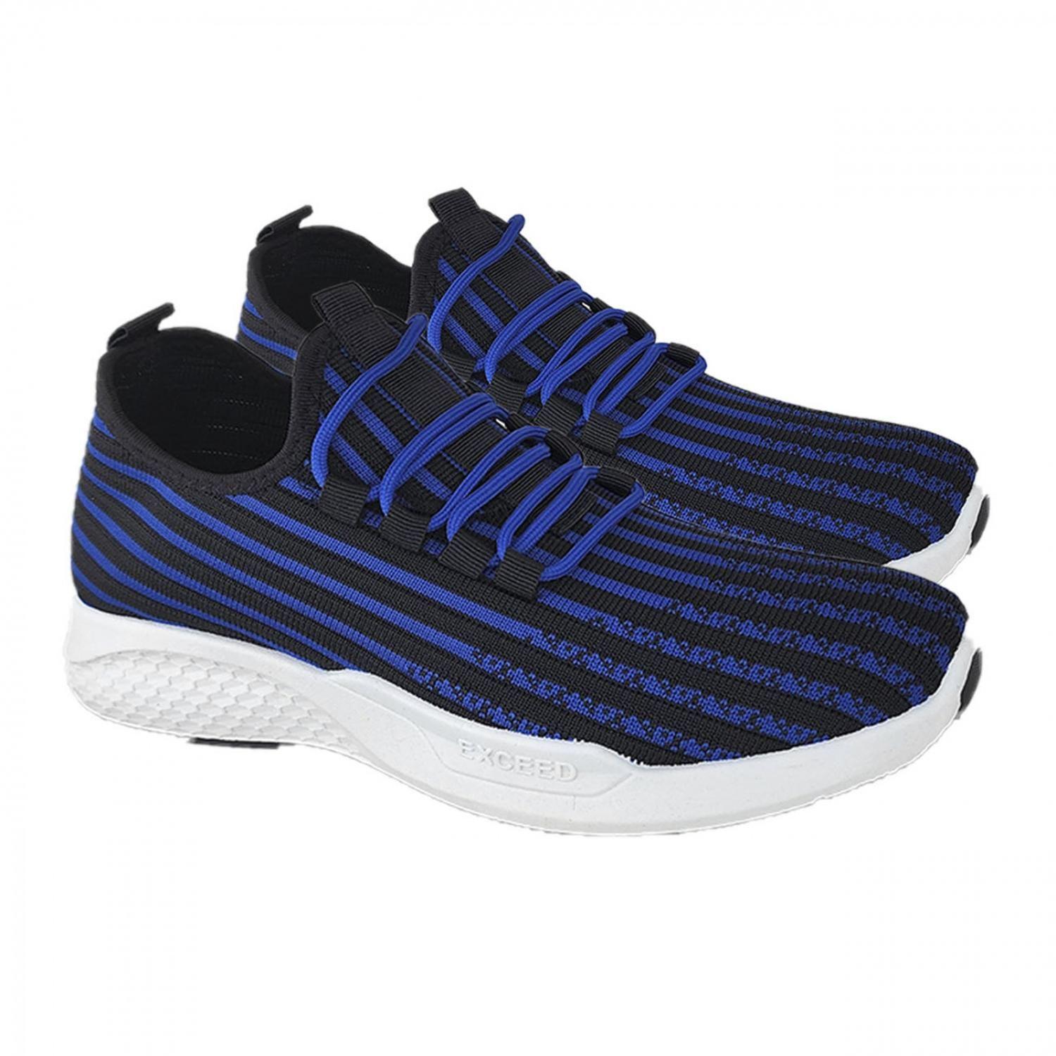 Zapatillas Deportivas Running Negro Rayas azules 3203-2