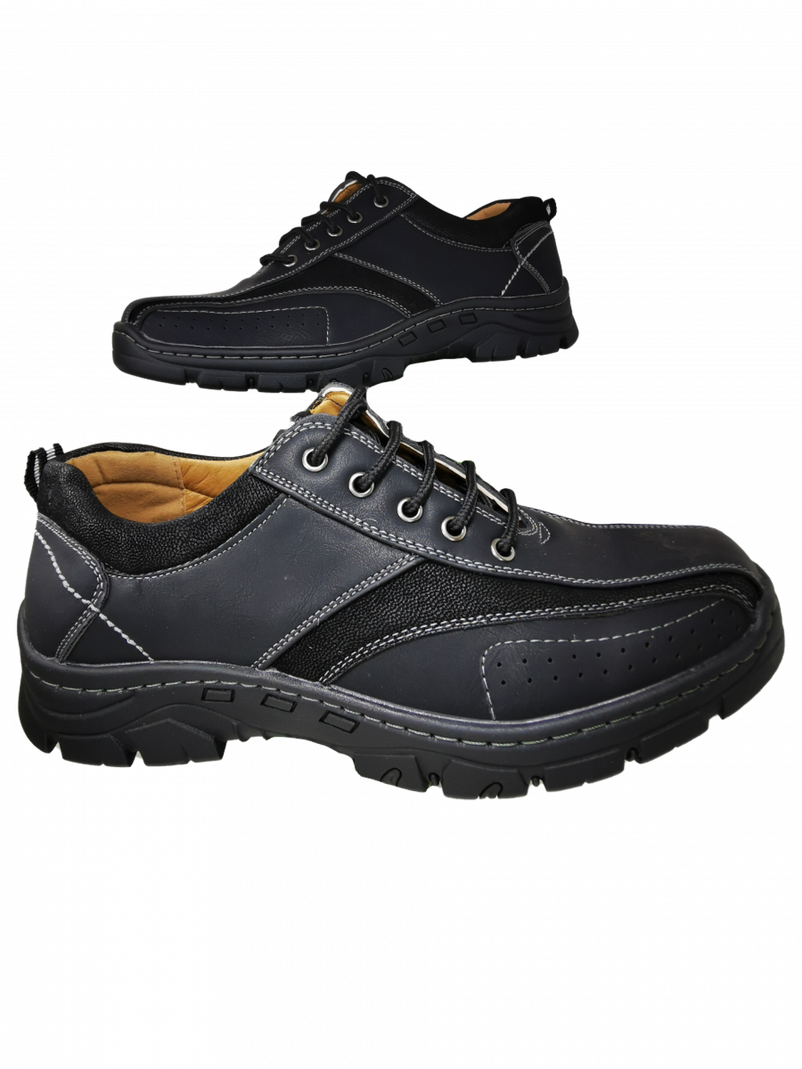 Zapatos Hombre Casual Clásico Cordones Negro 3076-2