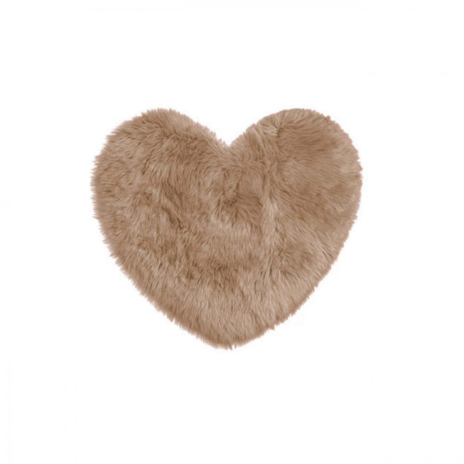 Bajada De Cama Alfombra peluda Forma De Corazon Colores-0