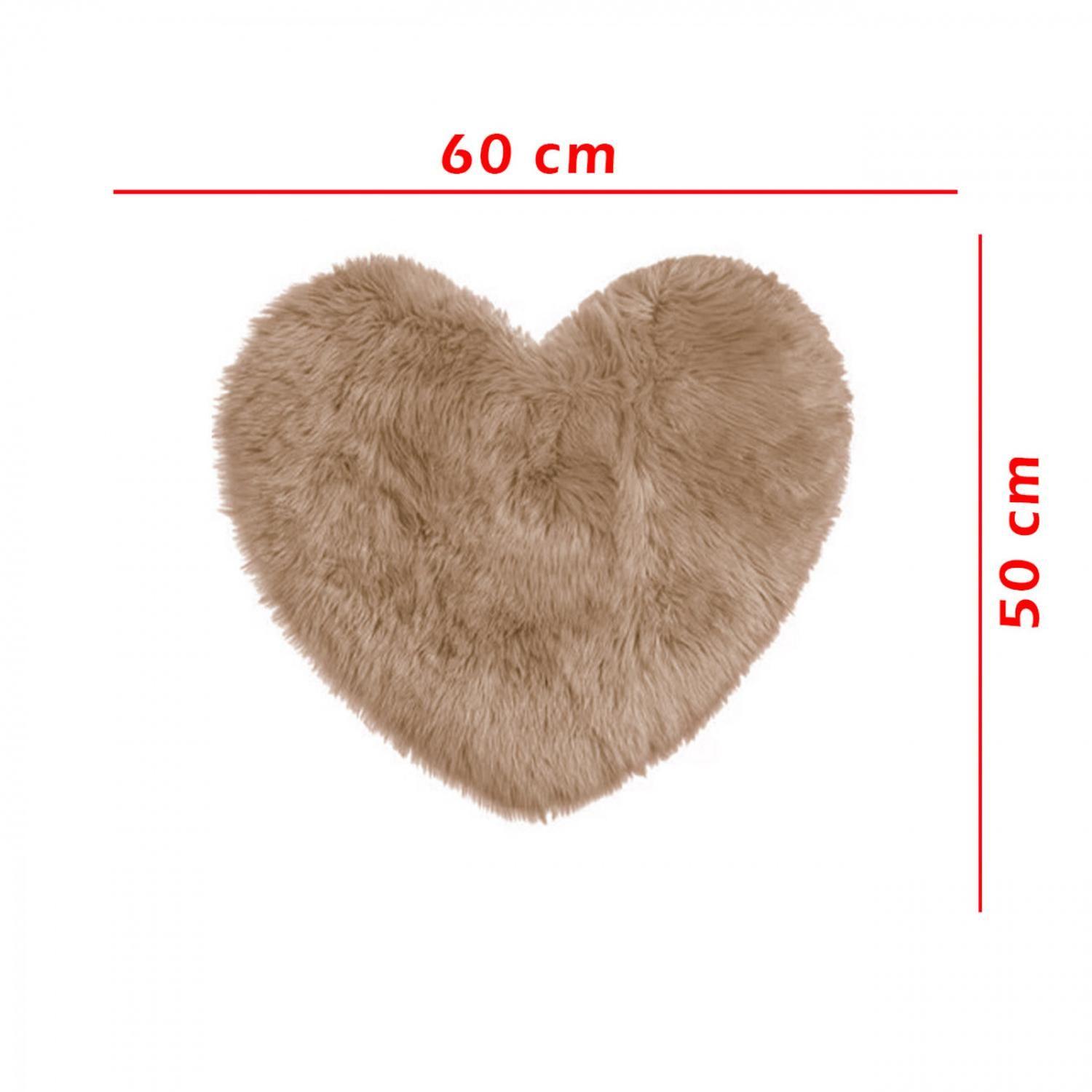 Bajada De Cama Alfombra peluda Forma De Corazon Colores-1