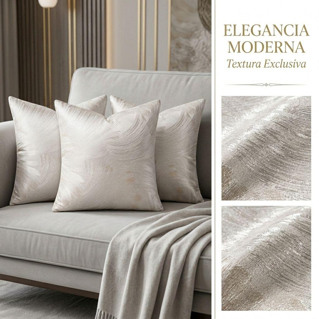 Pack 4 Fundas Satinada Blanco Ondulada 45 cm Decoración Hogar 691-1