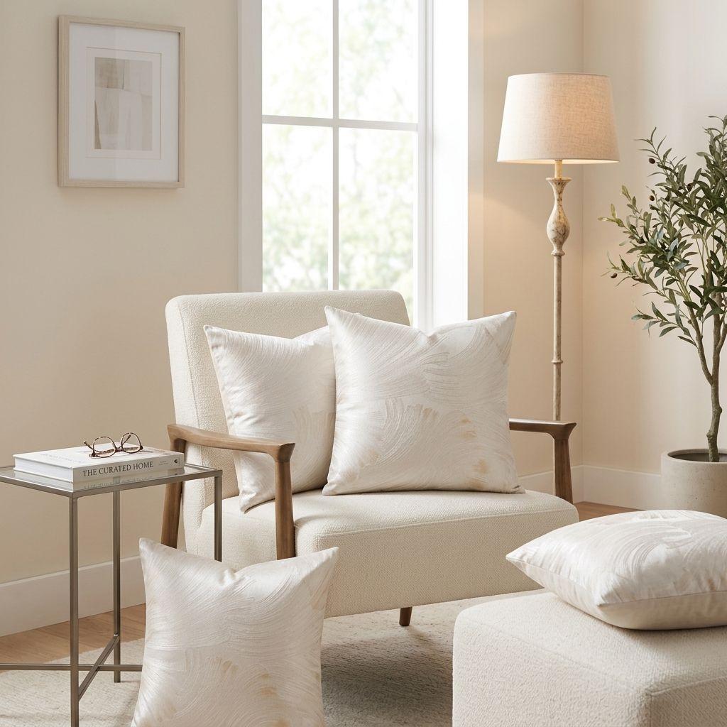 Pack 4 Fundas Satinada Blanco Ondulada 45 cm Decoración Hogar 691-3