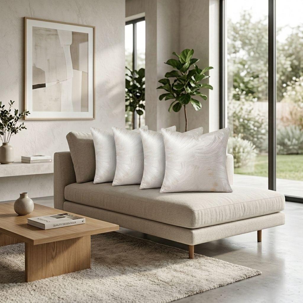 Pack 4 Fundas Satinada Blanco Ondulada 45 cm Decoración Hogar 691-7