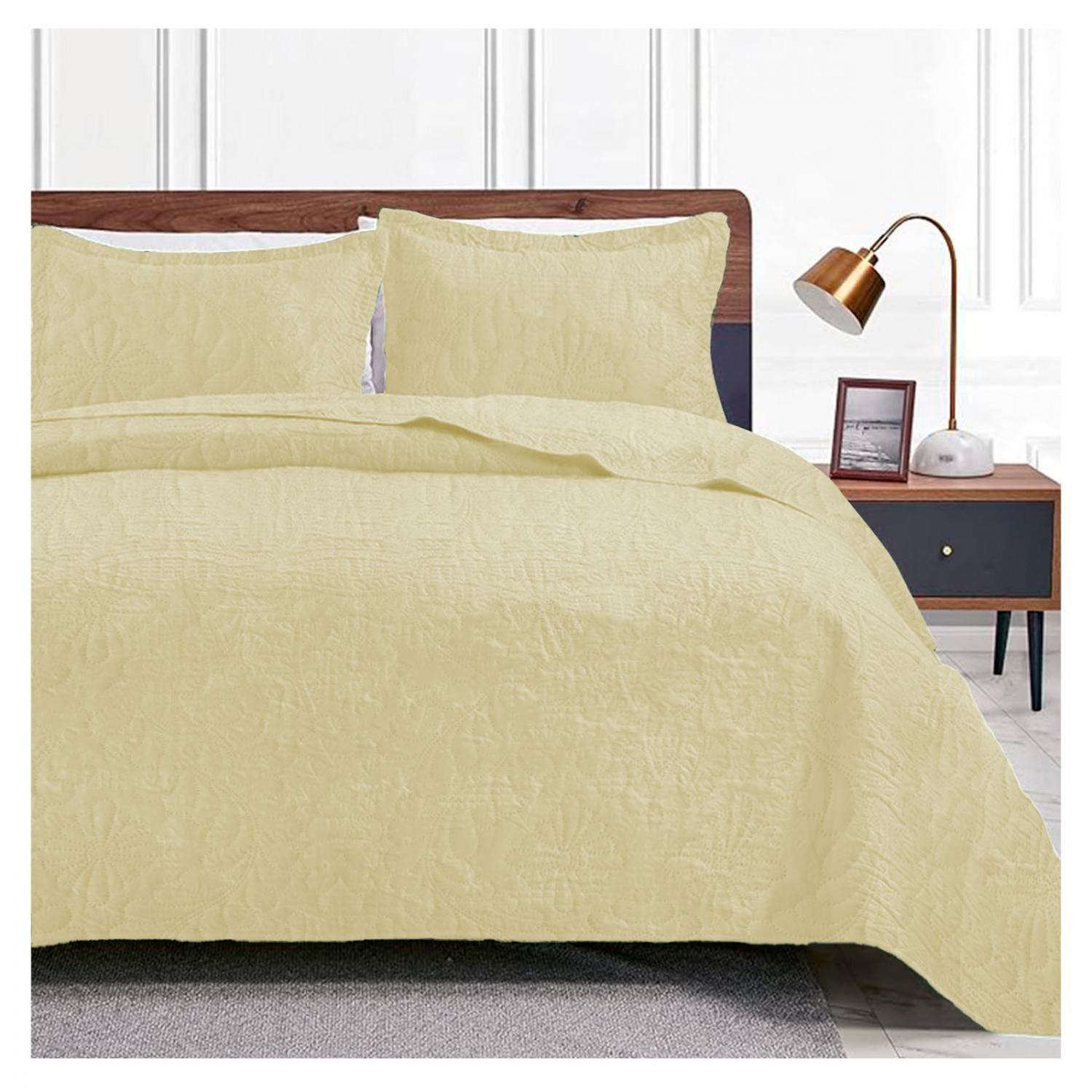 Cubrecama De Verano Quilt 1.5 Plaza (plaza Y Media) Amarillo-0