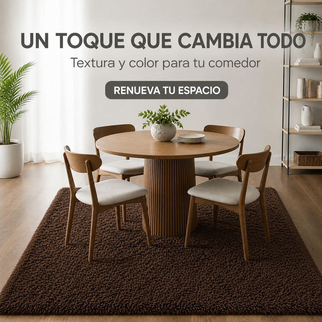 Alfombra Shaggy Pelo Medio 180×200 Cm Antideslizante 026 Diseño Moderno-4