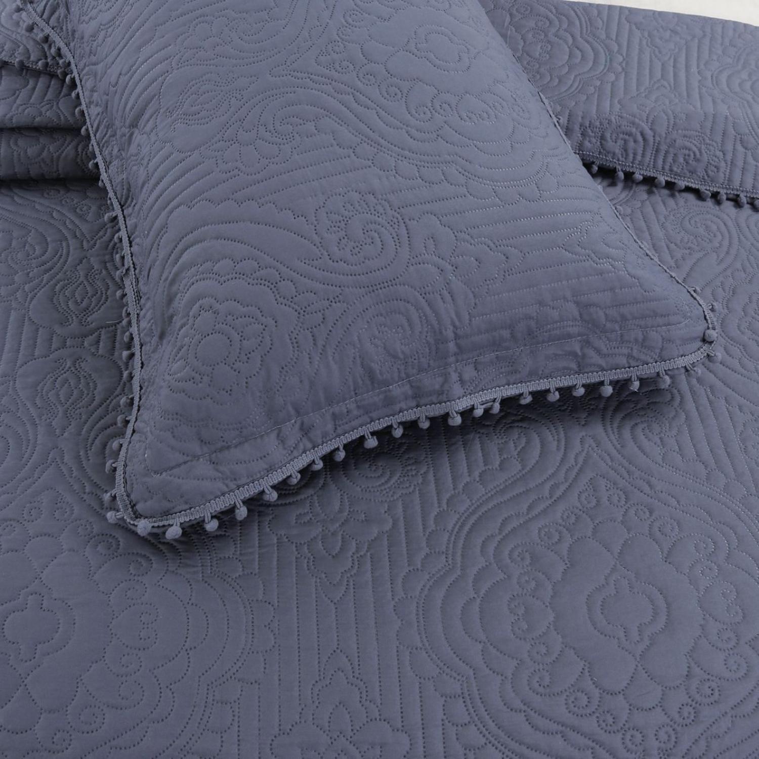 Cubrecama Quilt De Verano 2 Plazas Queen Pompones Variedad-2