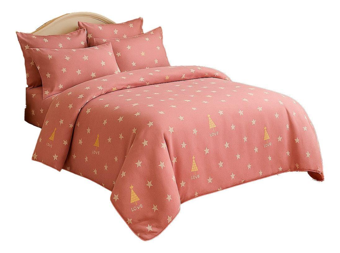 Sábana 2 Plazas 800 Hilos Diseño Americano Rosa 810-1
