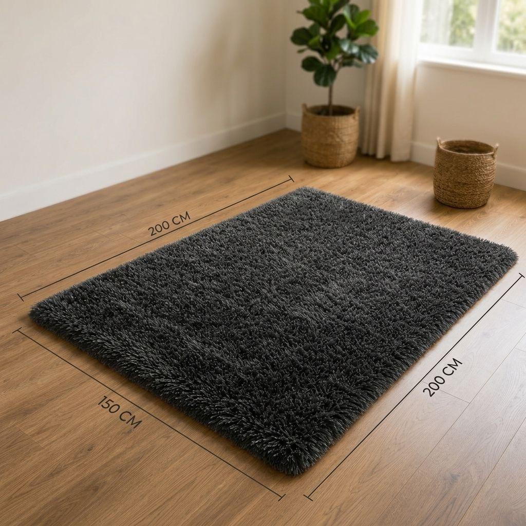 Alfombra Pelo Medio Decoración 150X200 Plomo 026-7