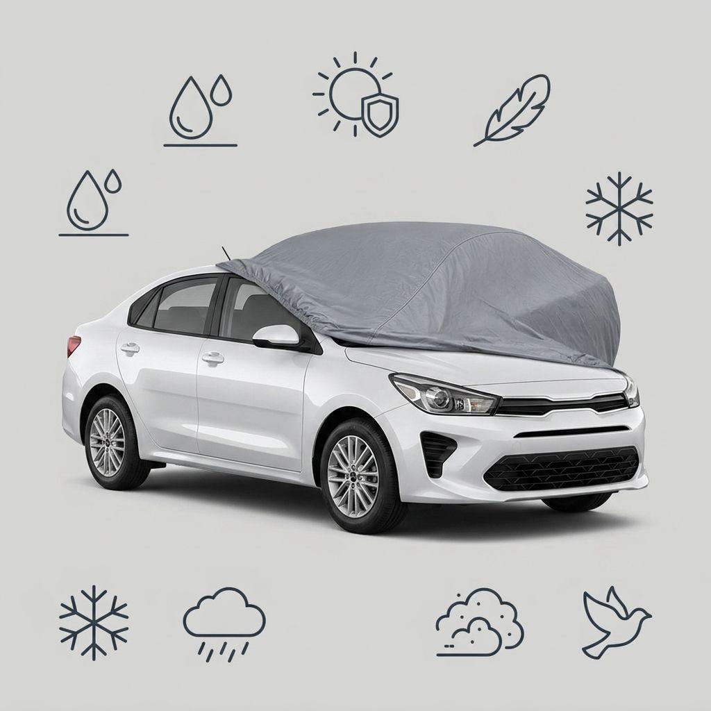 Funda Cubre Auto Gris Plomo Protectora - Kia 4 -4