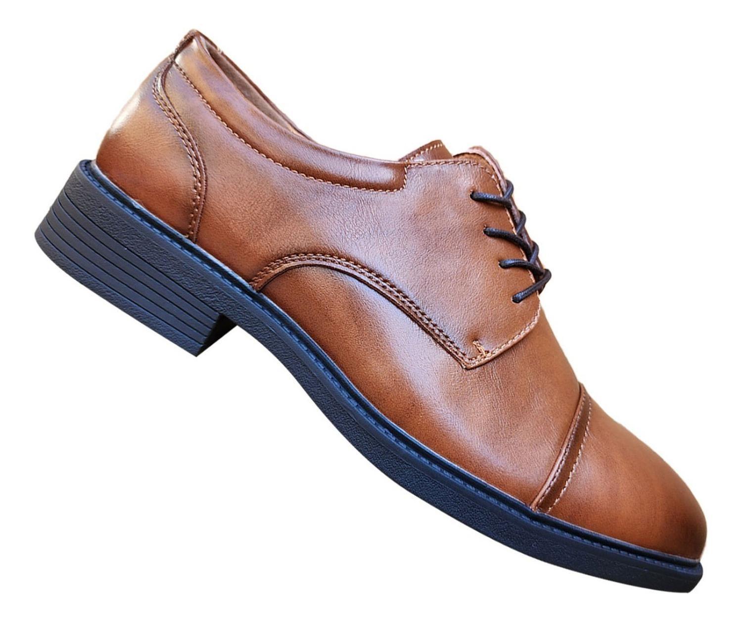 Zapato De Vestir Modelo Oxford Formal Caballero Camel 7423-0