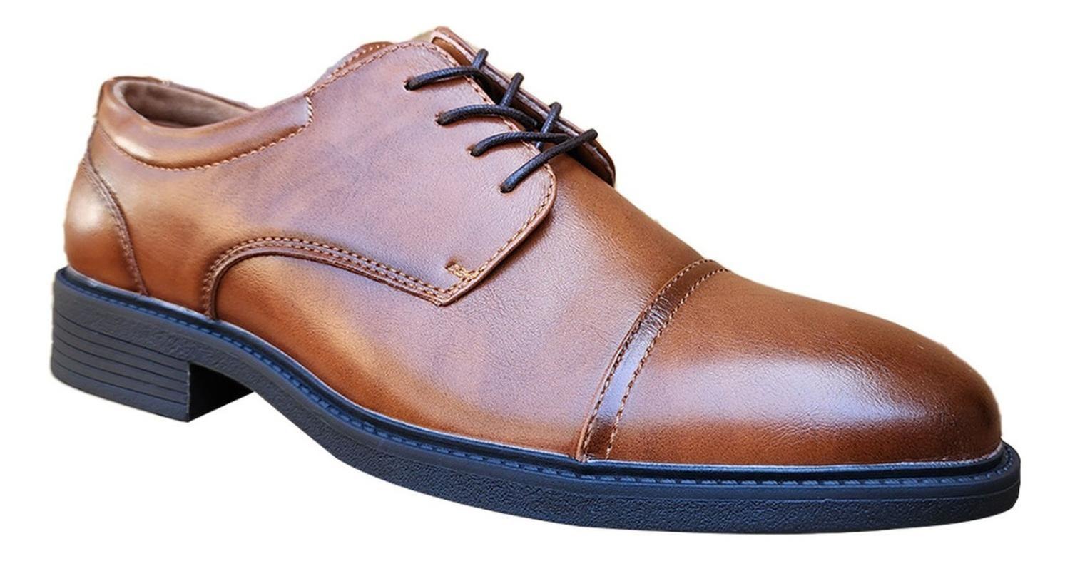 Zapato De Vestir Modelo Oxford Formal Caballero Camel 7423-1