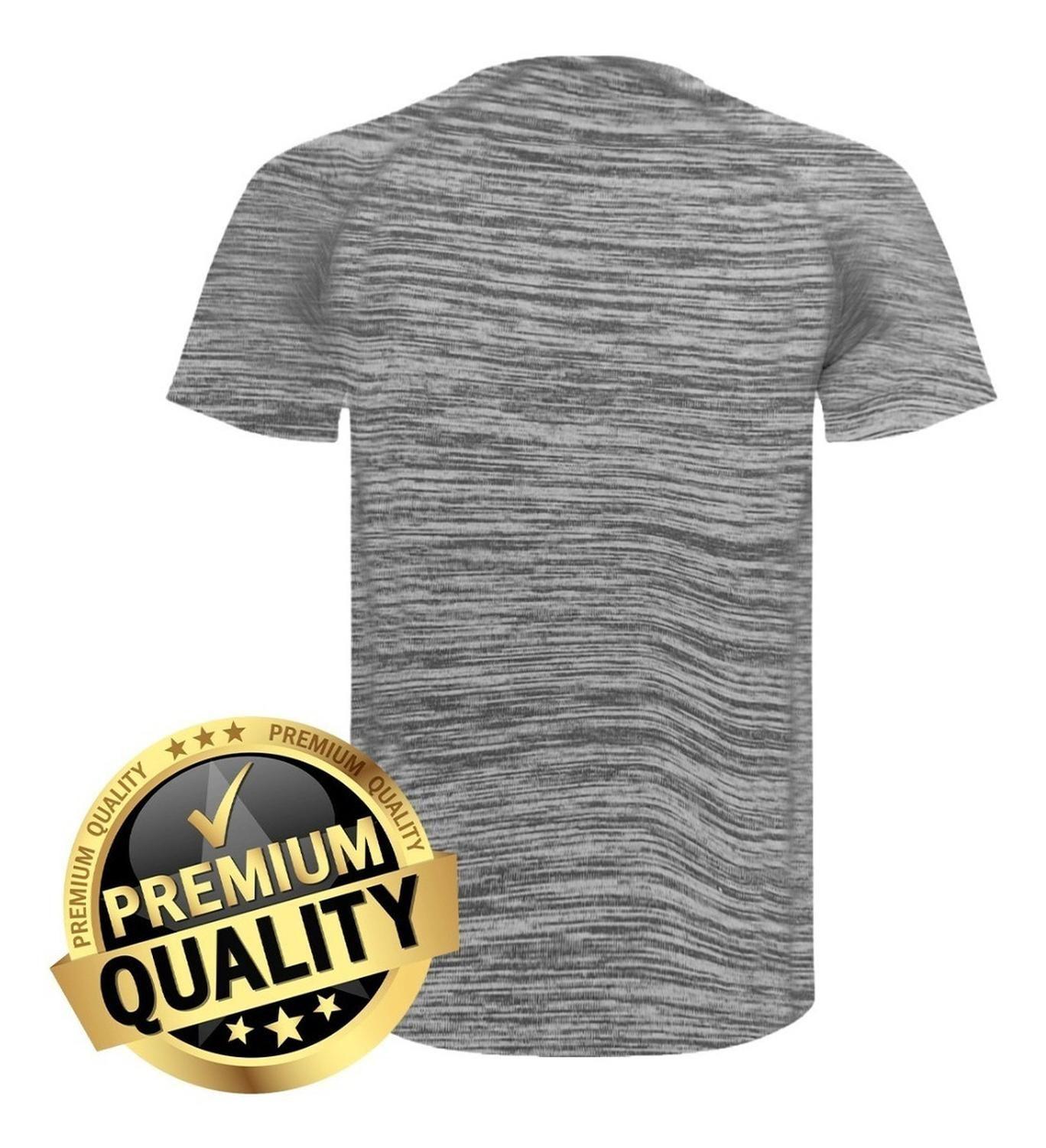 Polera Deportiva De Poliéster Manga Corta Jaspeado - Gris-2