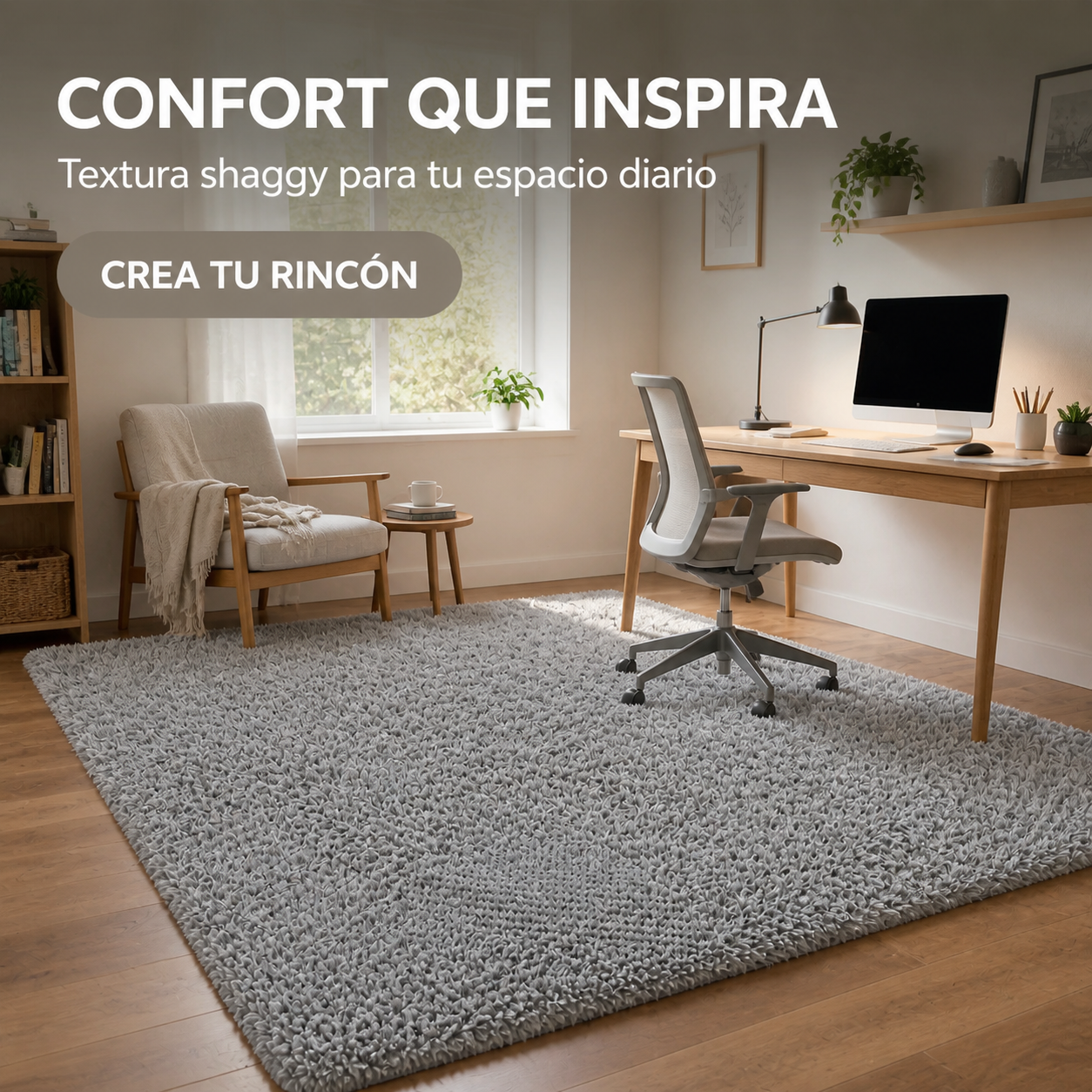 Alfombra Peluda Shaggy 180x200 cm Decorativa Armonia 026-4