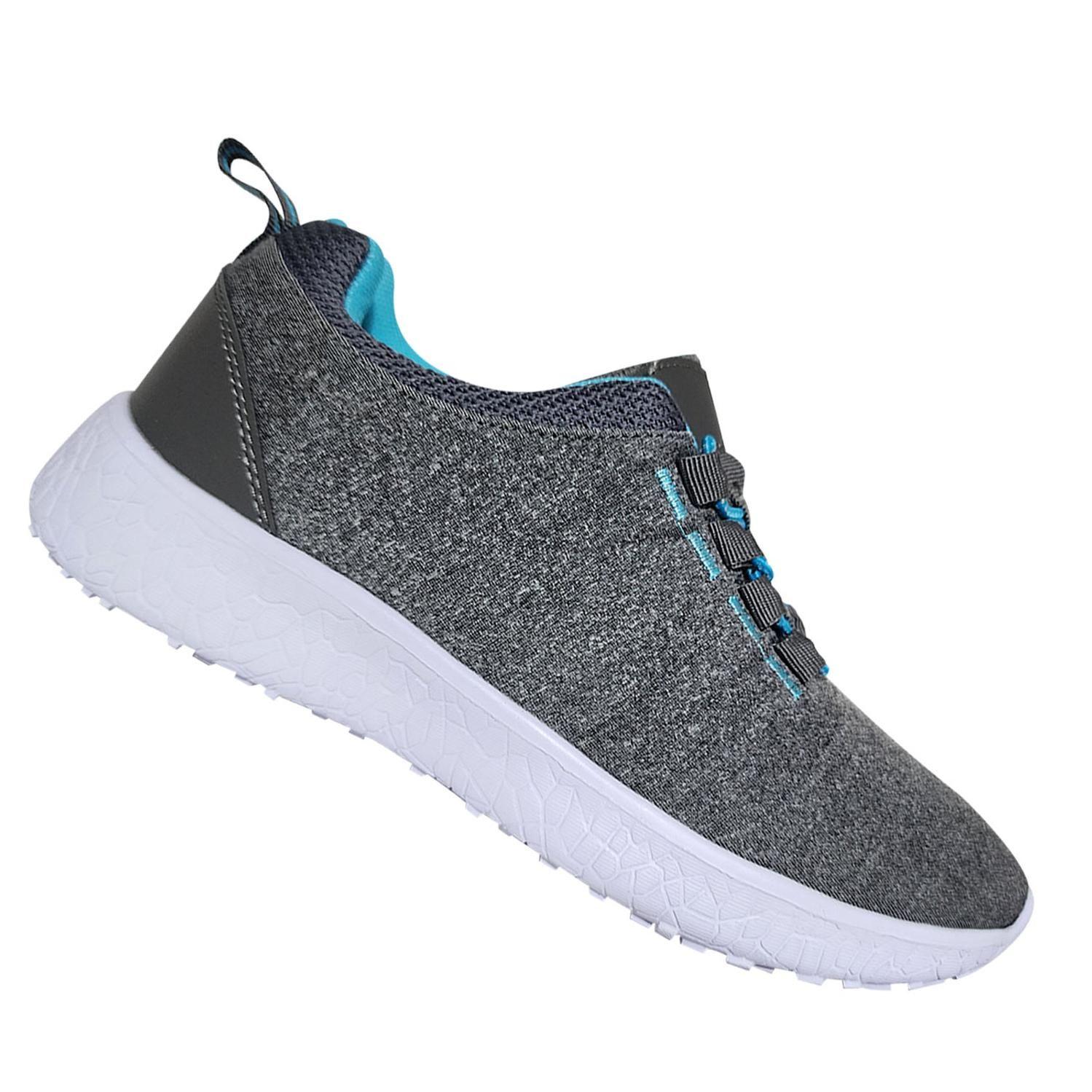 Zapatilla Mujer Comoda Con Ajuste Elastico Sport Gris 7505-0