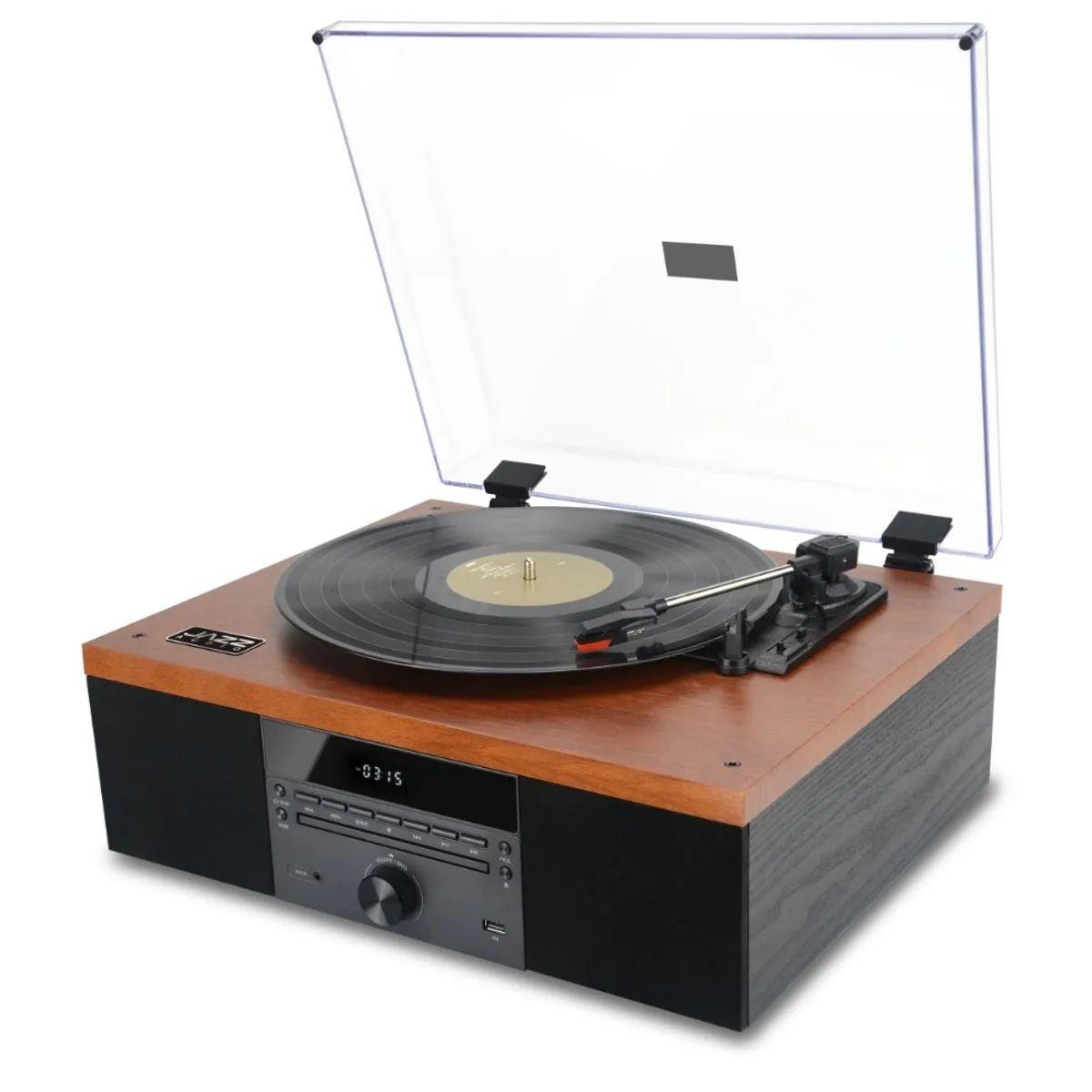 Tornamesa Retro 4 en 1 Jazz Audio 70´S Jewel CD y Radio FM-2