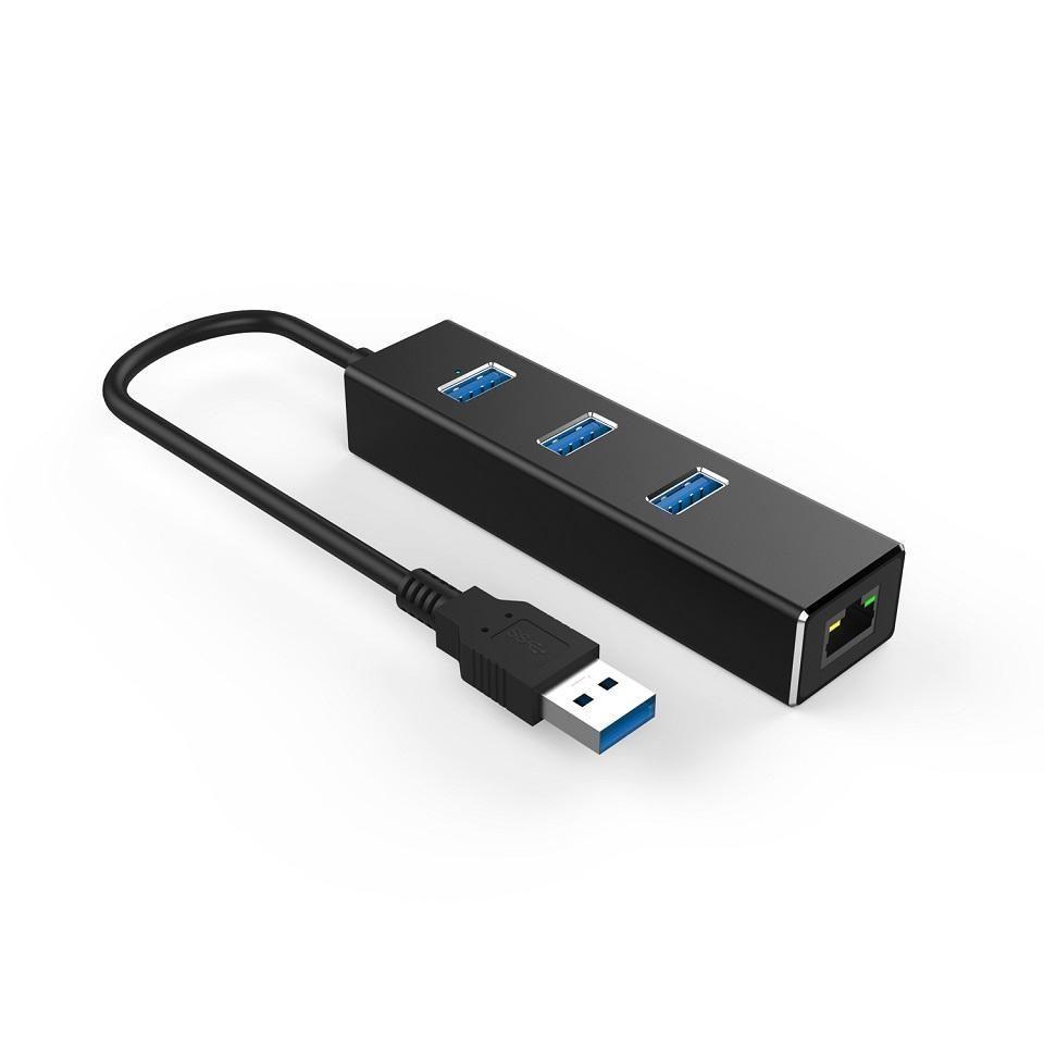 Adaptador Ethernet USB 3.0 A RJ-45 Gigabit Mas 3 Port USB-0