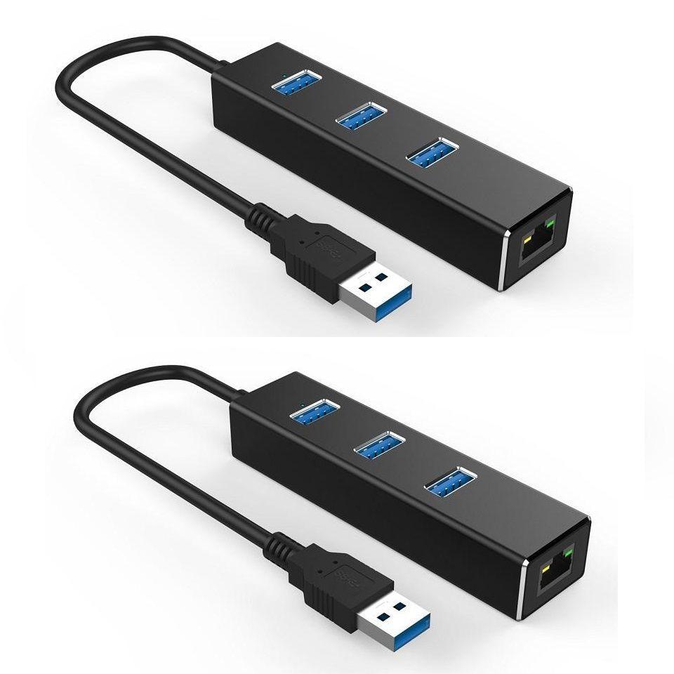 Adaptador Ethernet USB 3.0 A RJ-45 Gigabit Mas 3 Port USB-1