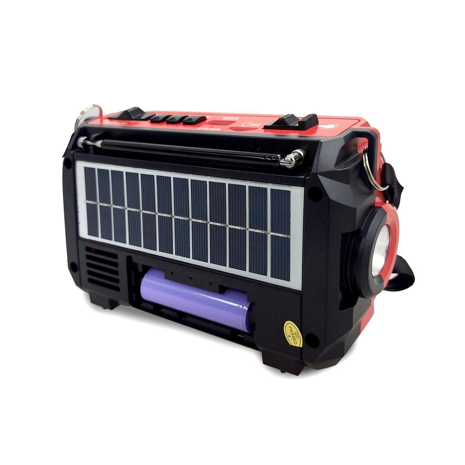Radio Portatil Emergencia Con Dinamo Y Solar Recargable Con Linterna Mlab 9583-3