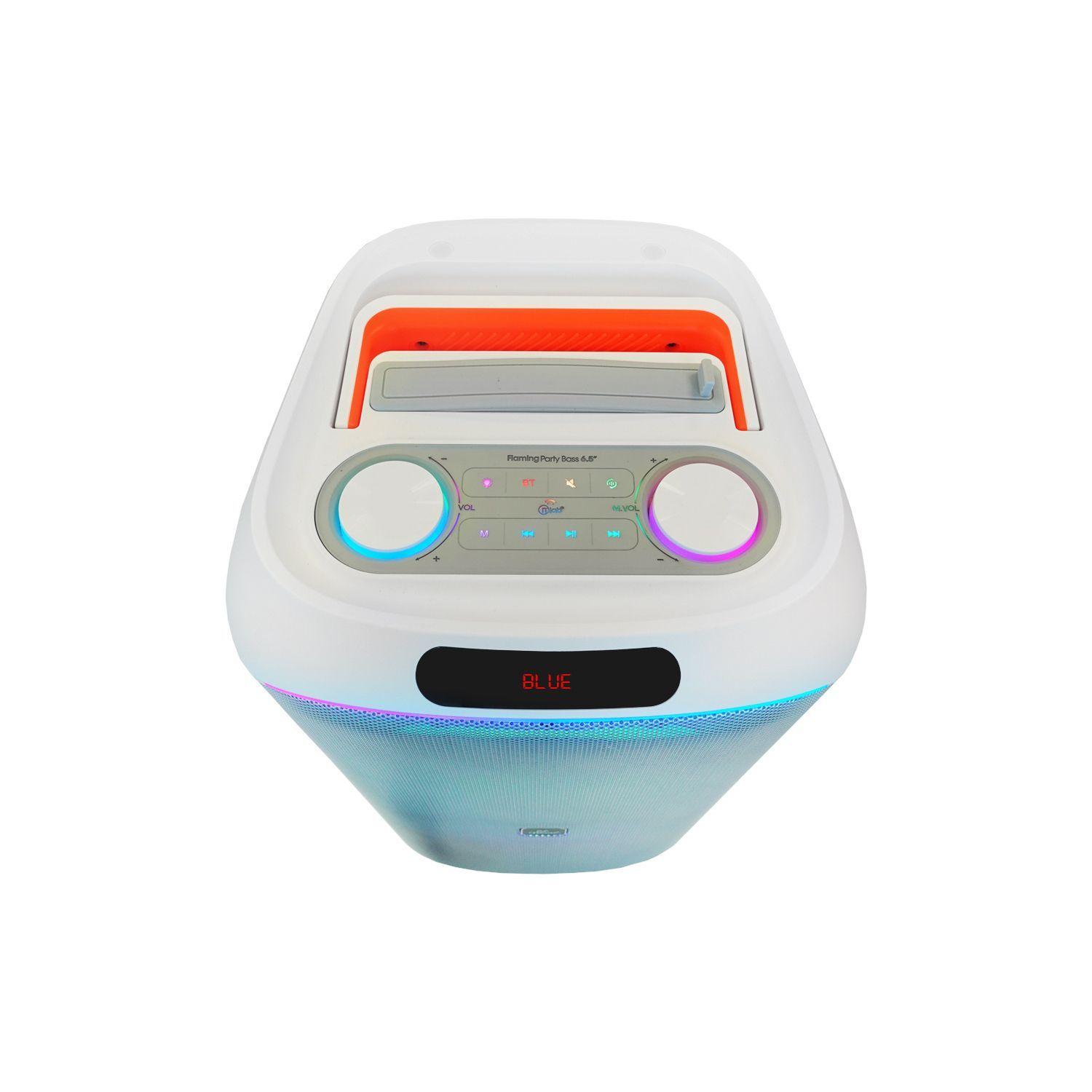 Parlante Flaming Party Bass doble 6 5 Pulgadas Microfono Inalambrico Luces Mlab 9565-2