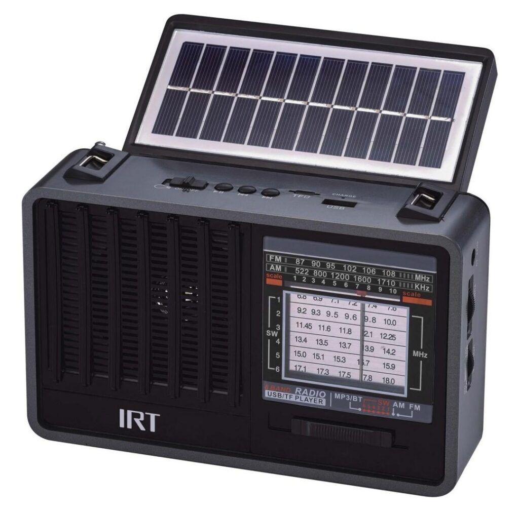 Radio Solar Recargable IRT Con Lampara Bluetooth, USB-0