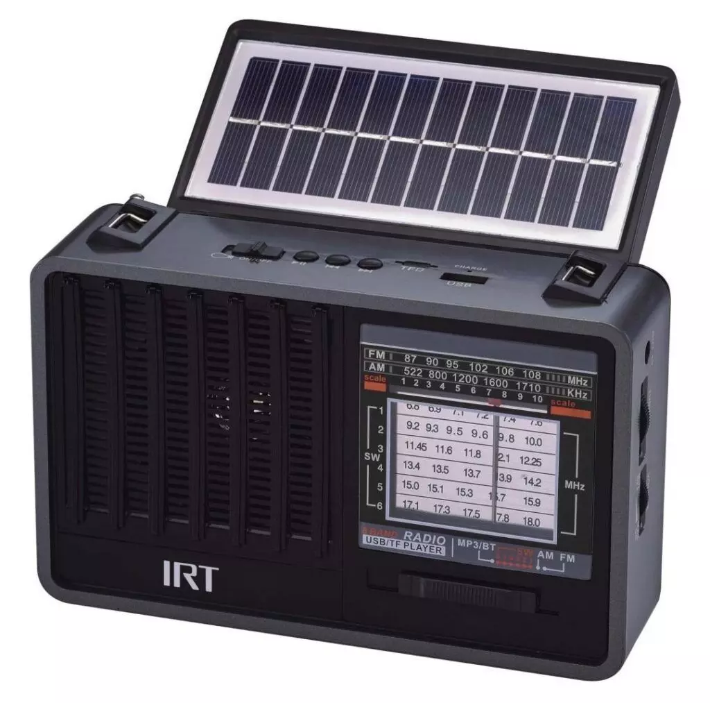 Radio Solar Recargable IRT Con Lampara Bluetooth, USB-1