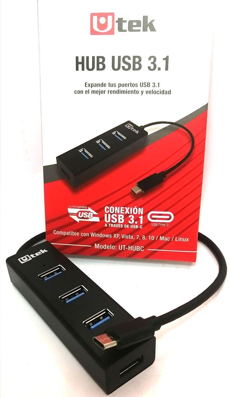 Hub USB 3.1 Tipo C A USB 2.0 Y 3.0 Utek UT-HUBC-0