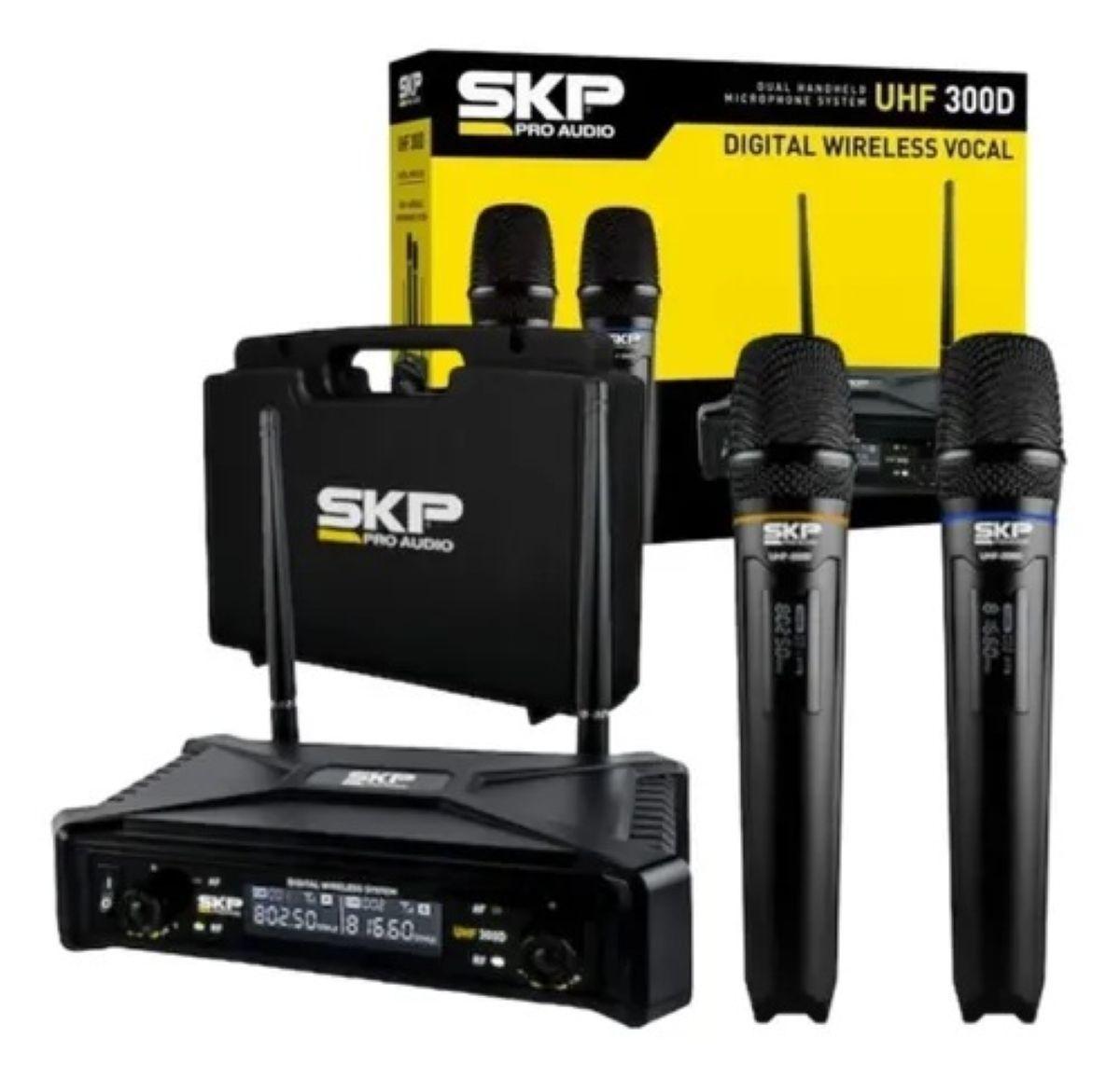 Microfono Doble Inalambrico Profesional SKP UHF 300D-1