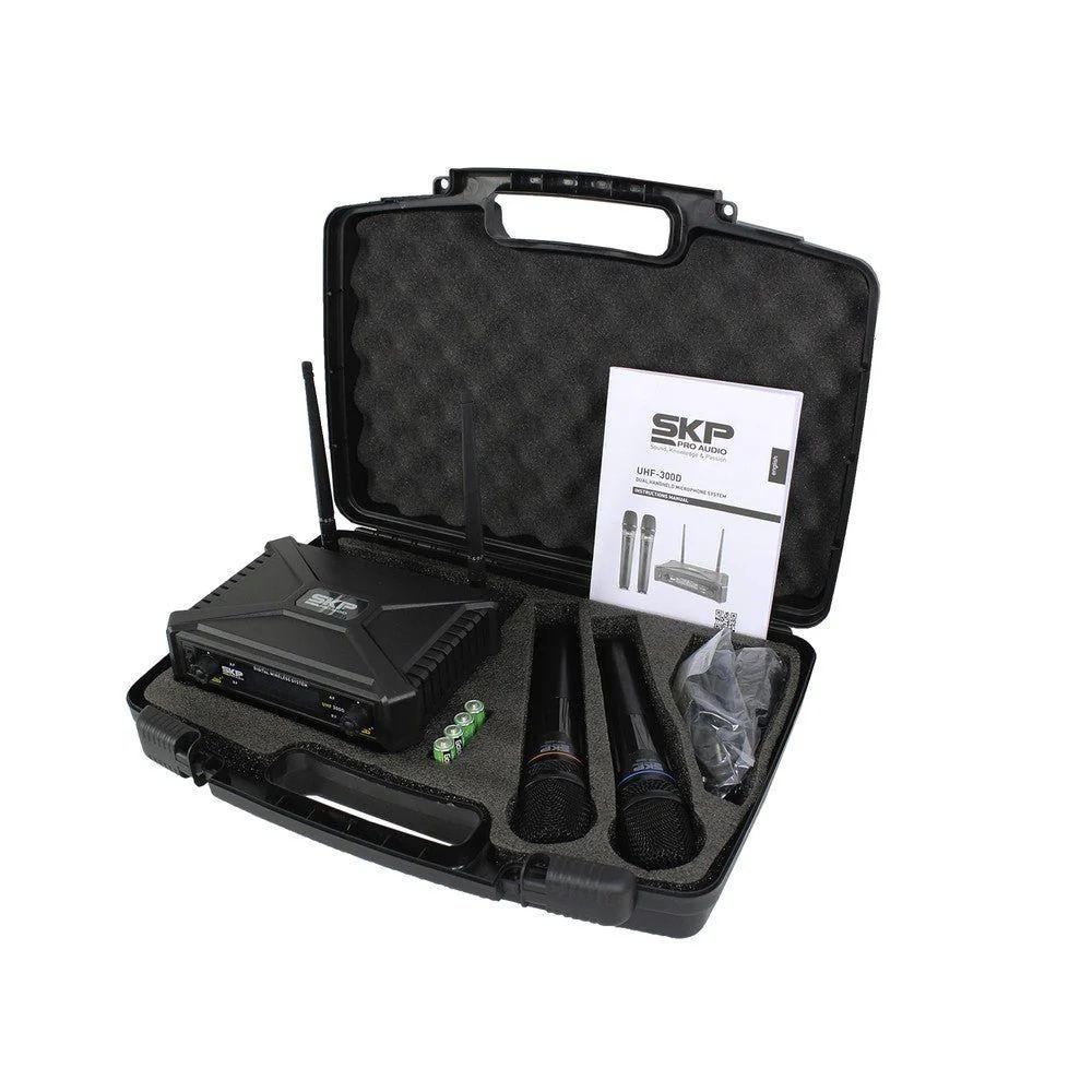Microfono Doble Inalambrico Profesional SKP UHF 300D-2