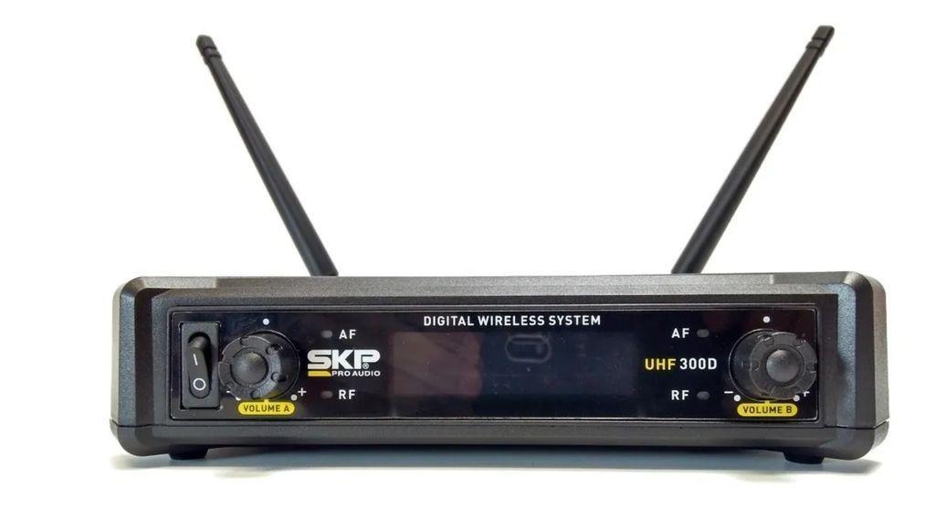 Microfono Doble Inalambrico Profesional SKP UHF 300D-3