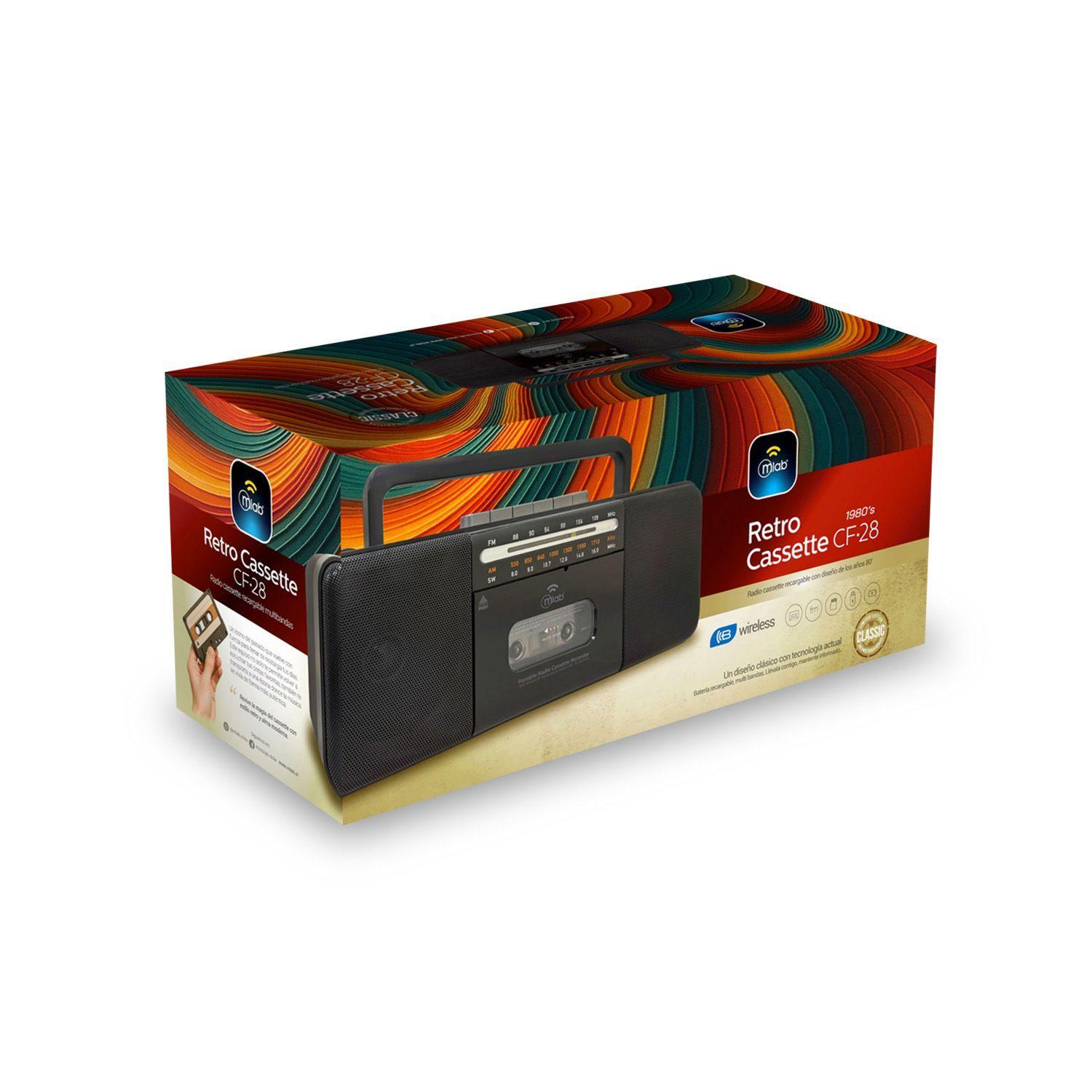 Radio Cassette Retro Recargable Mlab CF-28 Bluetooth-3