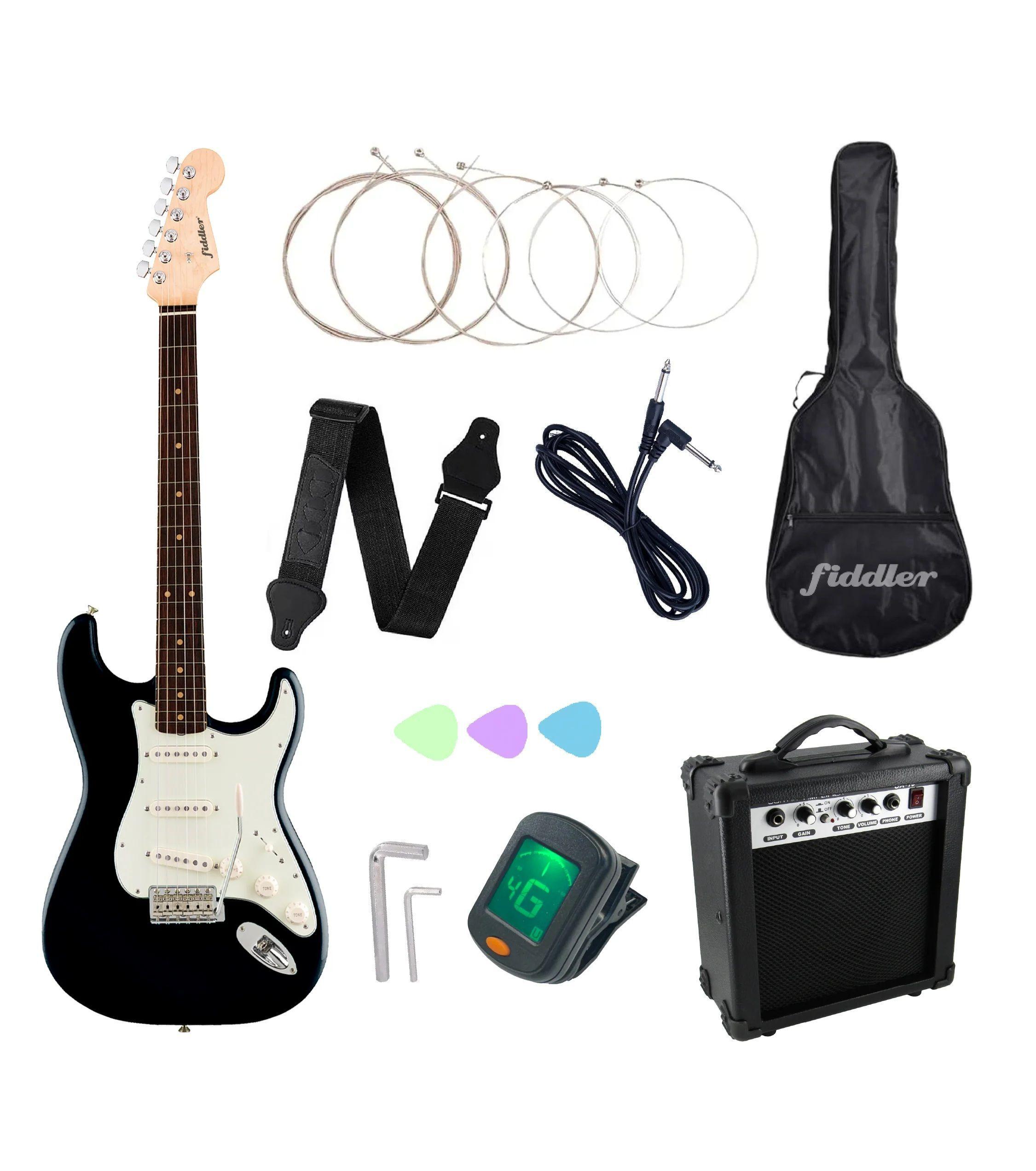 Pack Guitarra Electrica Fiddler FD CGA05B Con Amplificador 10W Funda y Afinador-0