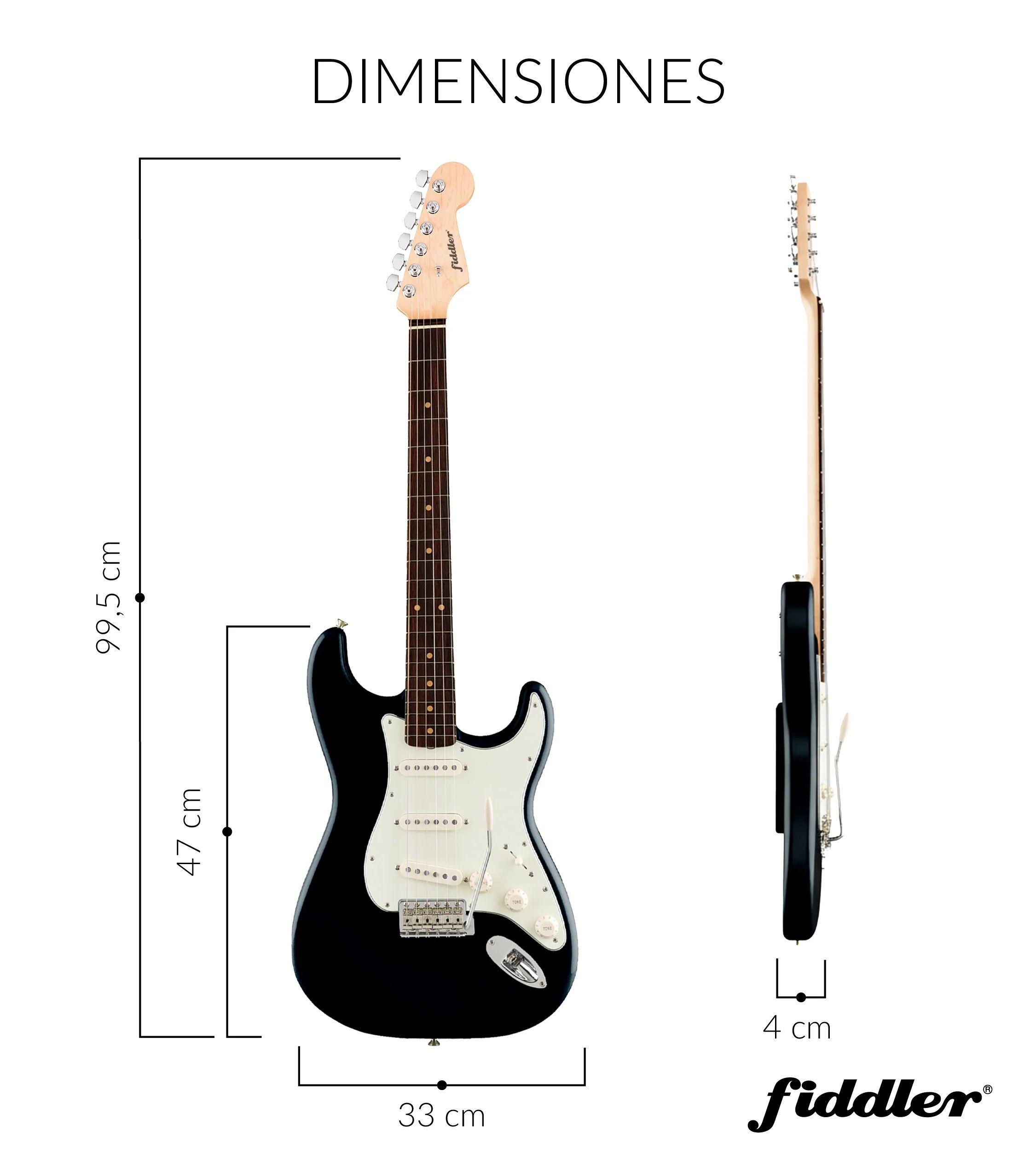 Pack Guitarra Electrica Fiddler FD CGA05B Con Amplificador 10W Funda y Afinador-1