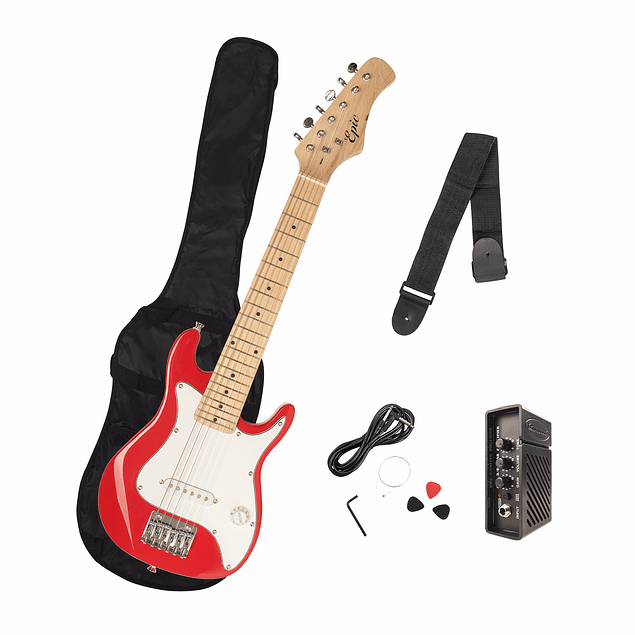 Pack Guitarra Eléctrica Niños Con Amplificador 2W Epic Roja-1
