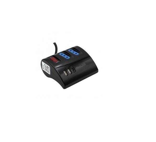 Extension Electrica Certificada 1.5Mts 3 Tomas 220v + 2 USB + 1 USB C Philco-2