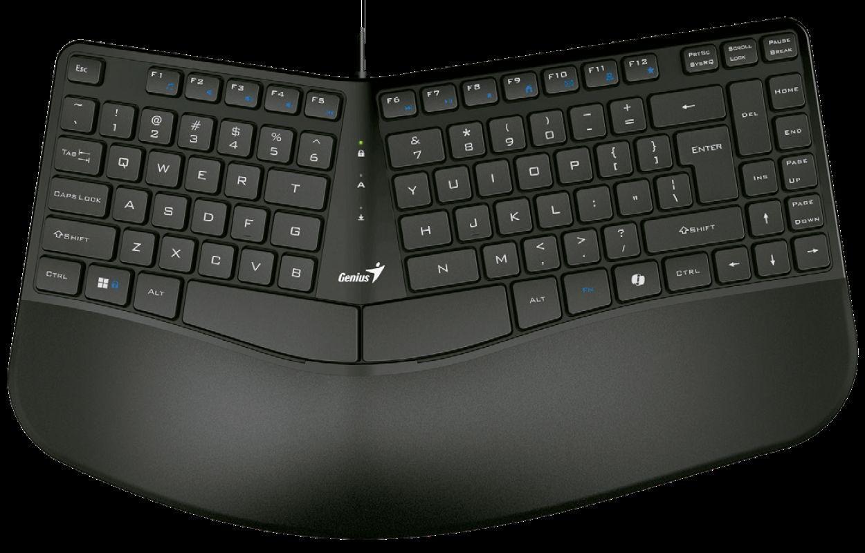 Teclado Genius Ergonometrico Copilot Palm Rest USB KB-700-3