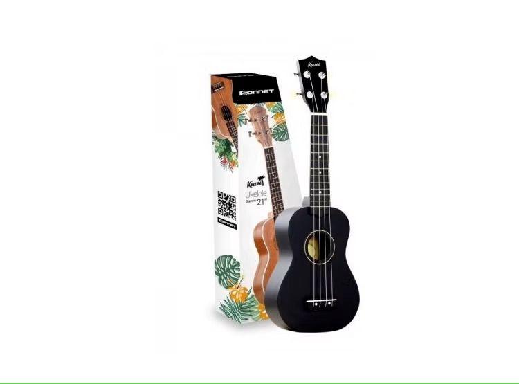 Ukelele Kauai Soprano Negro Sonnet 21 Pulgadas-1