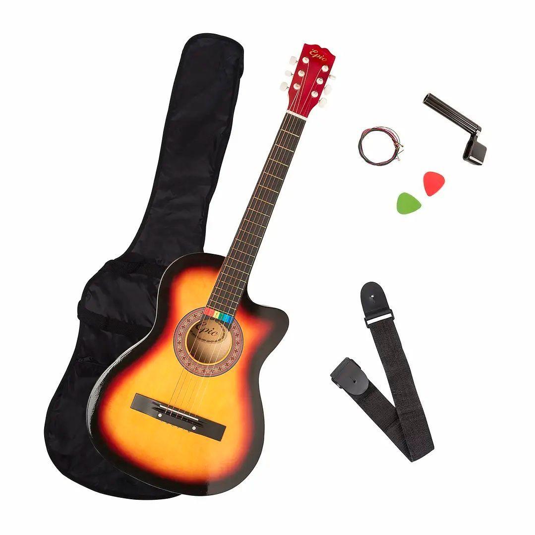 Guitarra Electroacustica Epic 38 pulgadas Sunburt con Funda-2
