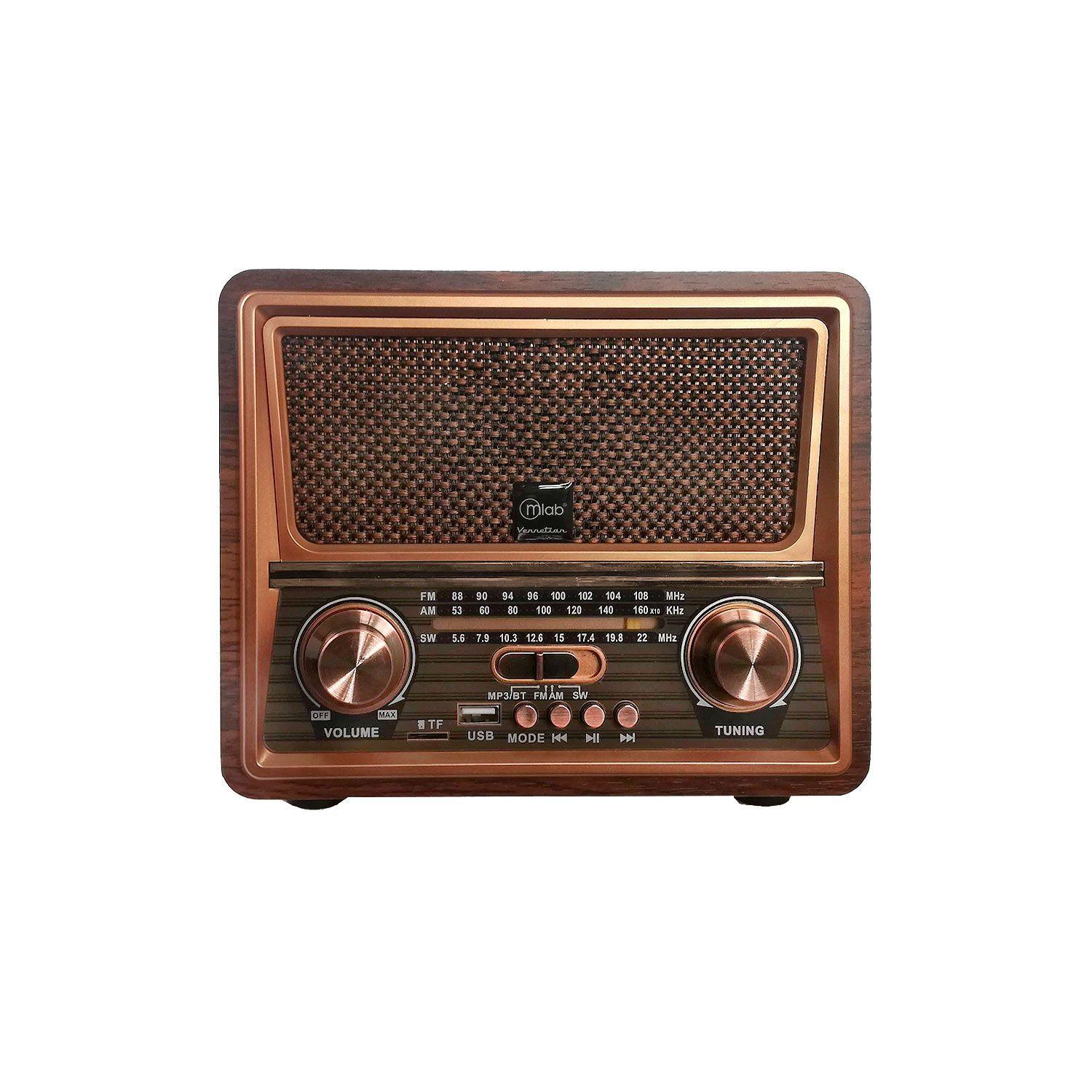 Radio Portatil Retro AM/FM Bluetooth Mlab Vennetian Recargable-0