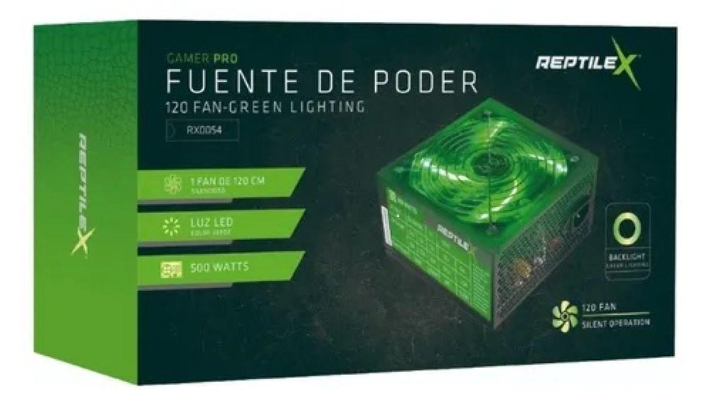 Fuente Poder De Computador 500watts, Luz Verde Reptile X RX0054-2