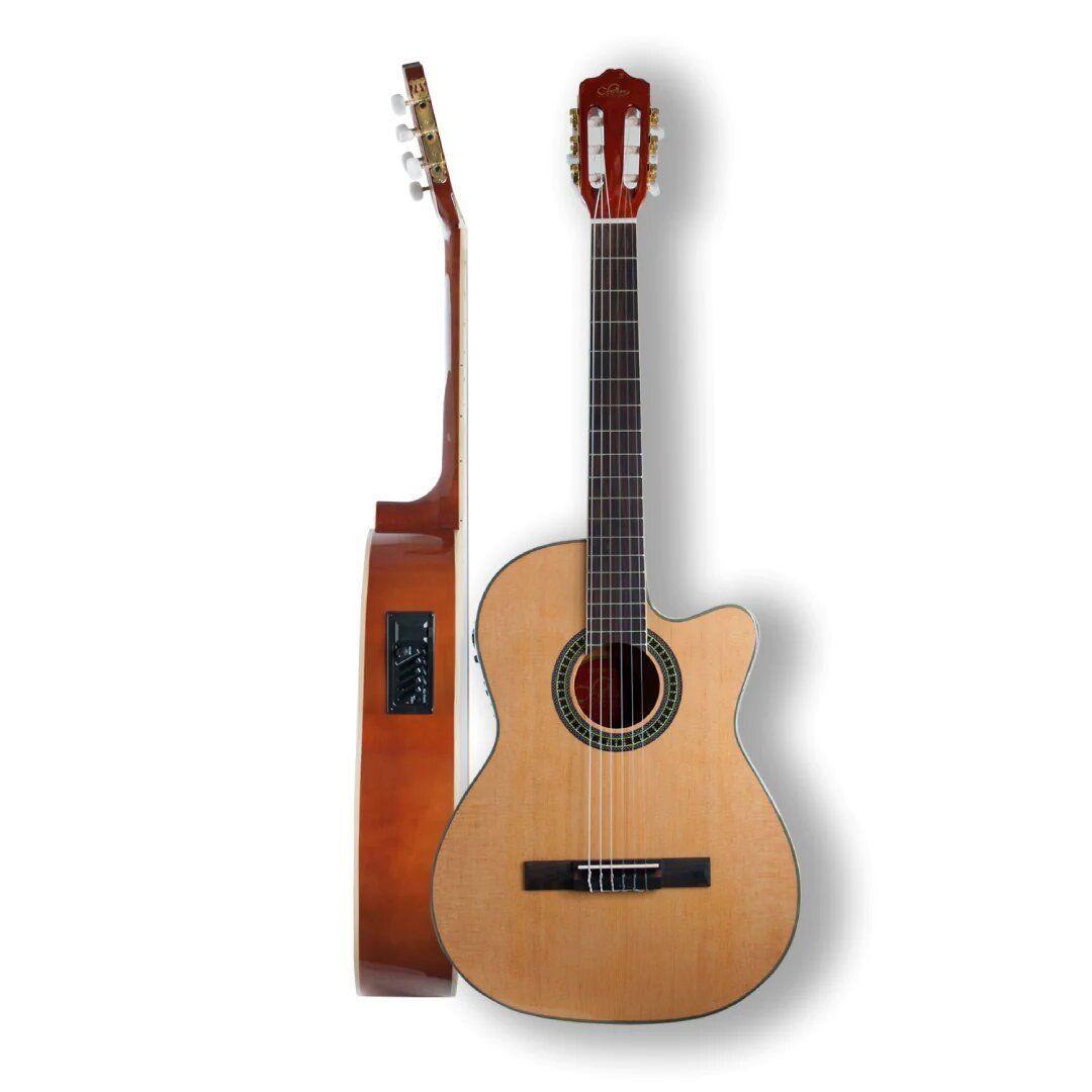Guitarra Electroacustica Adulto Sevillana Con Funda-2